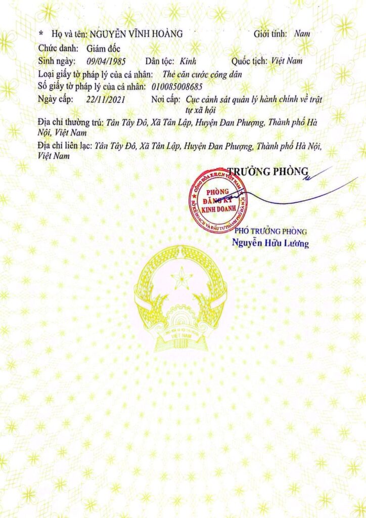 Đăng Ký Kinh Doanh Vĩnh Hoàng