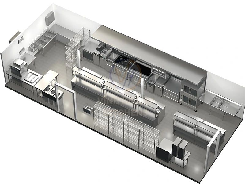 Bản vẽ thiết kế 3D bếp ăn công nghiệp (3)