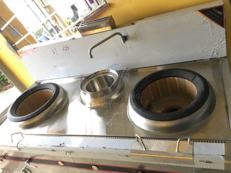 Bếp á quạt thổi 2 họng 1 bầu nước