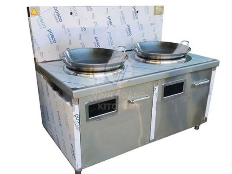 Bếp từ công nghiệp mặt lõm Inox Hùng Mạnh