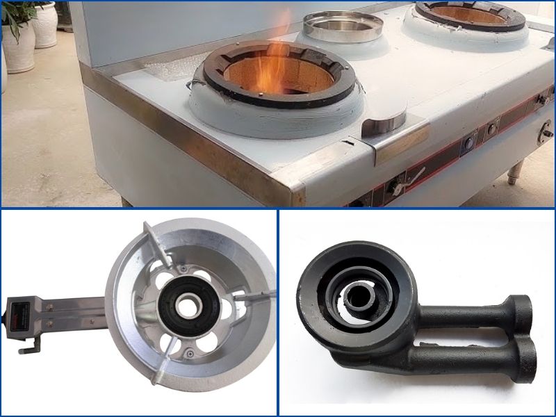 Các loại họng đốt của bếp á đơn công nghiệp