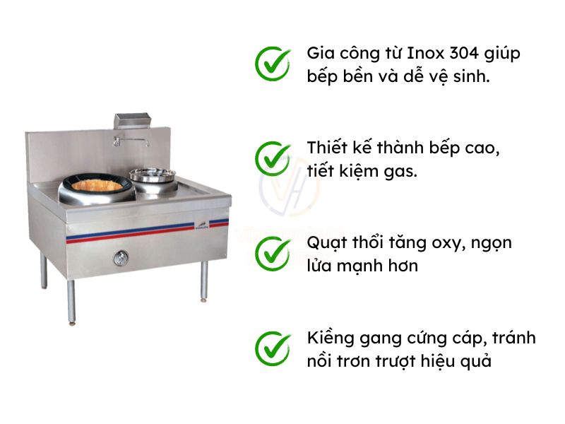 Đặc điểm nổi bật bếp á 1 họng có quạt thổi