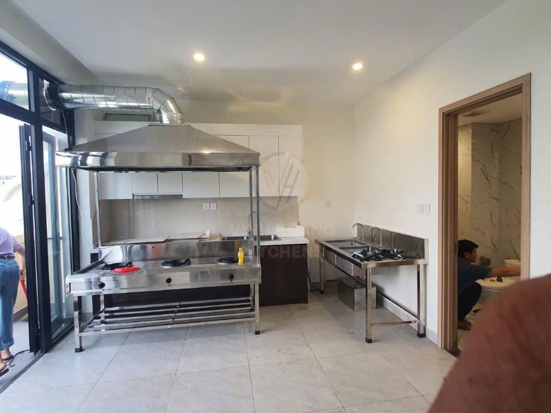 Công trình bếp á 3 họng