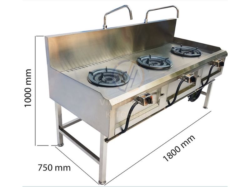 Kích thước bếp 3 họng