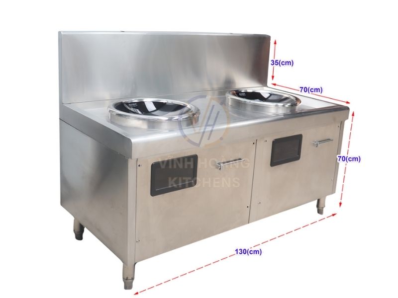 Kích thước bếp đôi công nghiệp