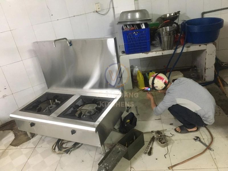 Thi công lắp đặt bếp hầm đôi