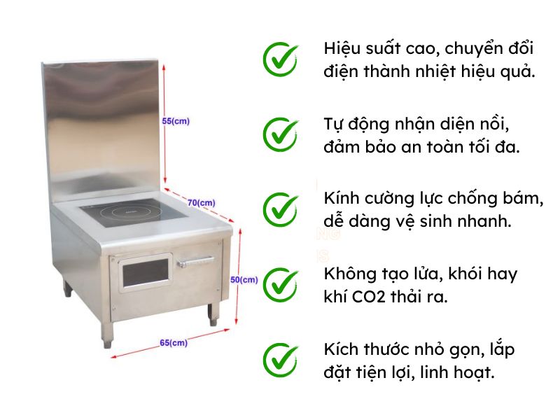 Ưu điểm của sản phẩm bếp hầm từ đơn