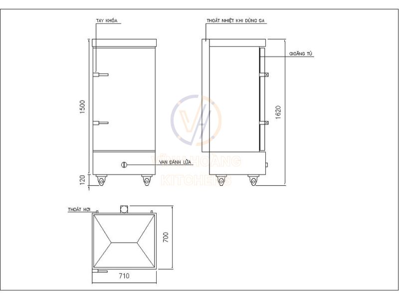 Cấu tạo chi tiết của tủ cơm điện 12 khay