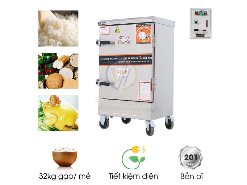 Cấu tạo chi tiết của tủ cơm gas 8 khay