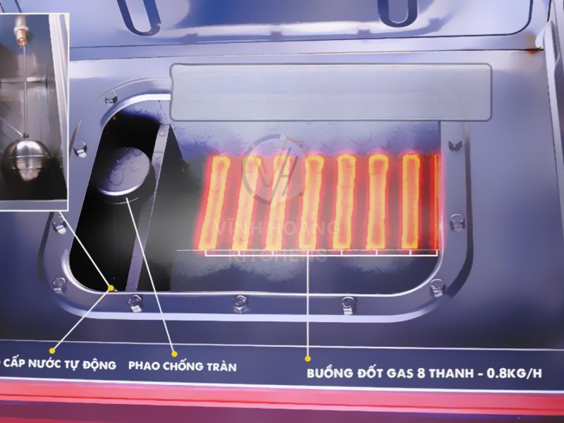 Cấu tạo chi tiết của tủ cơm gas 6 khay