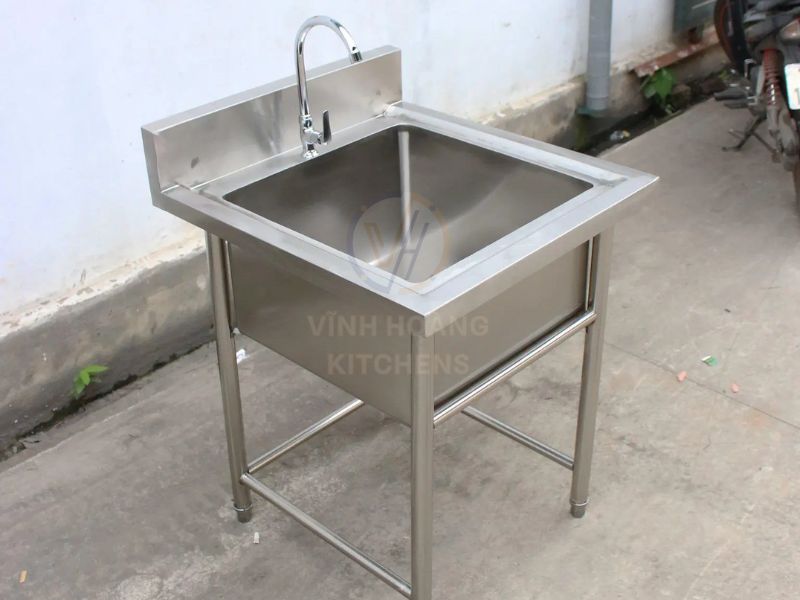 chậu rửa công nghiệp 1 hố tại Vĩnh Hoàng Kitchens