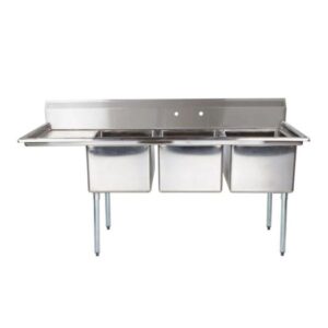Chậu rửa công nghiệp 3 hố có bàn chờ