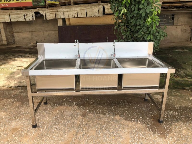 Chậu rửa công nghiệp 3 hố