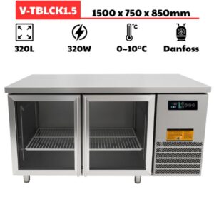 Bàn mát cánh kính 1500mm (320L) quạt gió