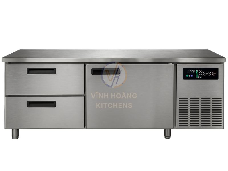 
Bàn mát ngăn kéo inox 1500mm (320L) quạt gió