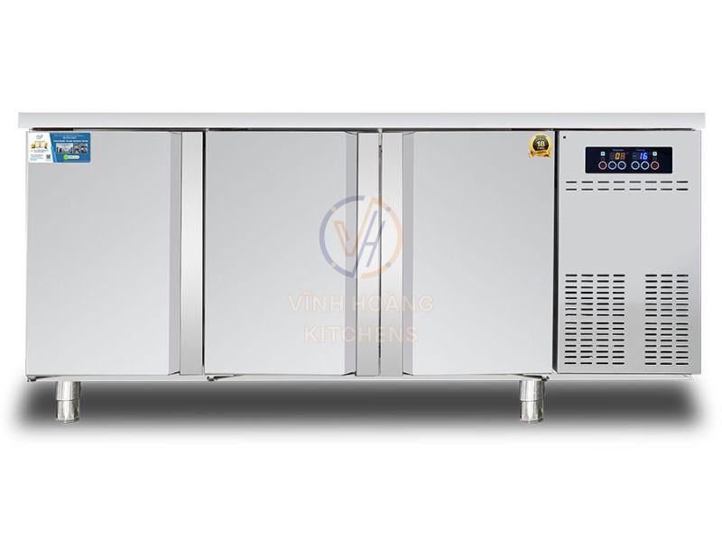 Bàn đông mát 3 cánh inox 1800mm (400L) quạt gió