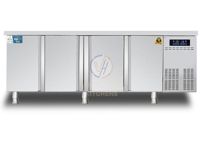 Bàn đông mát 4 cánh inox 2300mm (610L) quạt gió