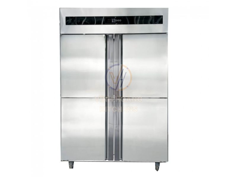Tủ mát công nghiệp inox 2 cánh dành cho bếp nhà hàng, chịu nhiệt tốt, bền bỉ