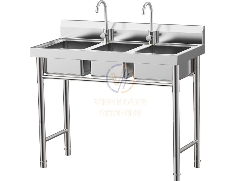 Chậu rửa công nghiệp 3 hố
