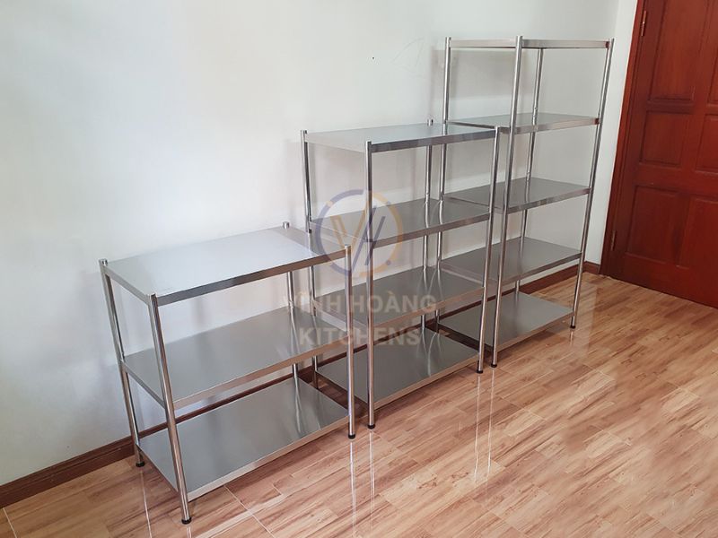Kệ inox các loại mà Vĩnh Hoàng Kitchens đang cung cấp