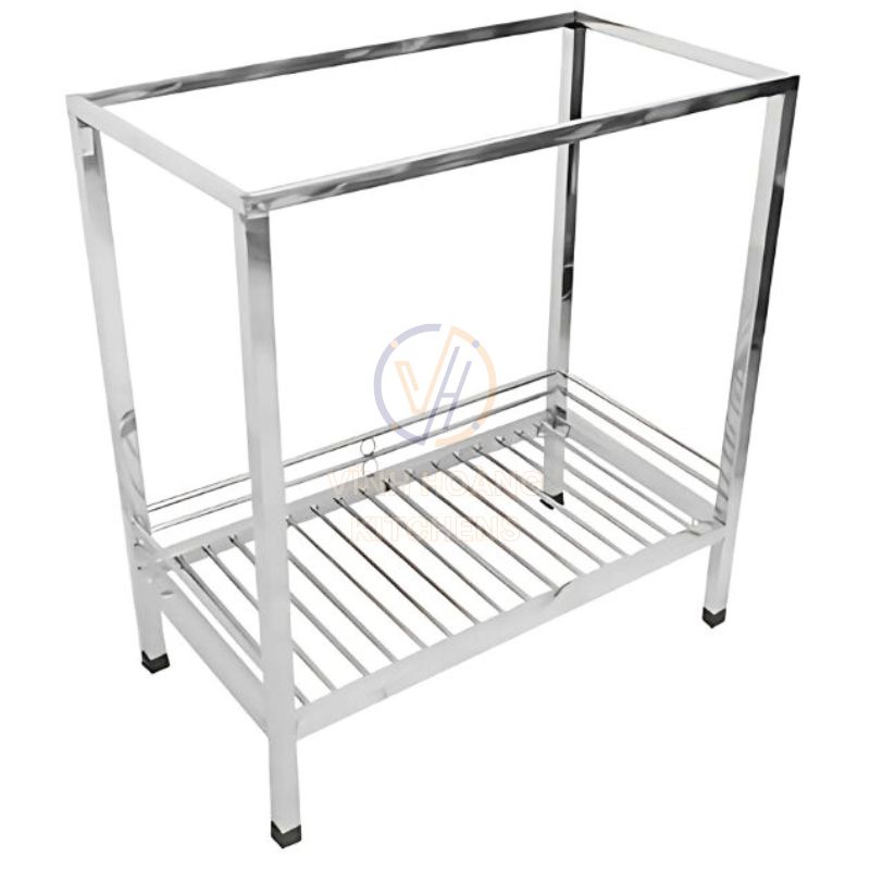 Kệ inox 1 tầng có thanh lan
