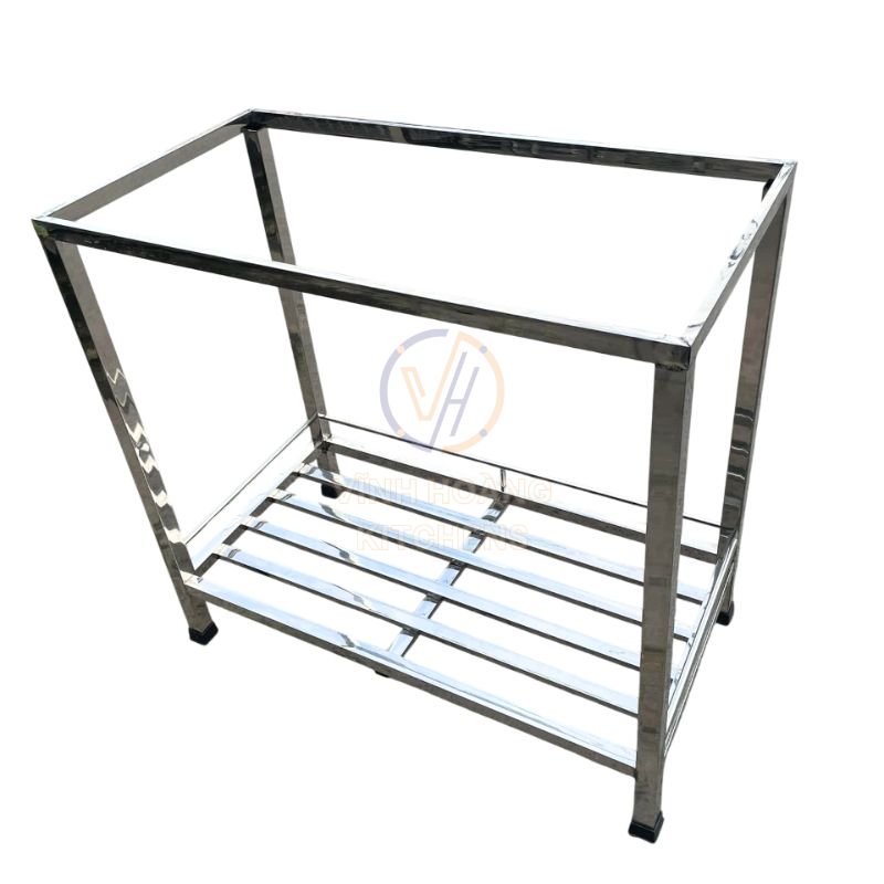 Toàn bộ kệ được làm bằng inox 304