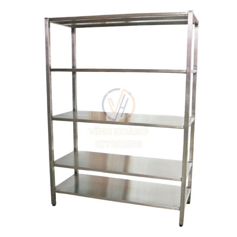 Kệ inox 5 tầng làm bằng inox 304
