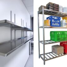 Các loại kệ inox đặt sàn và kệ treo tường khác nhau thế nào?