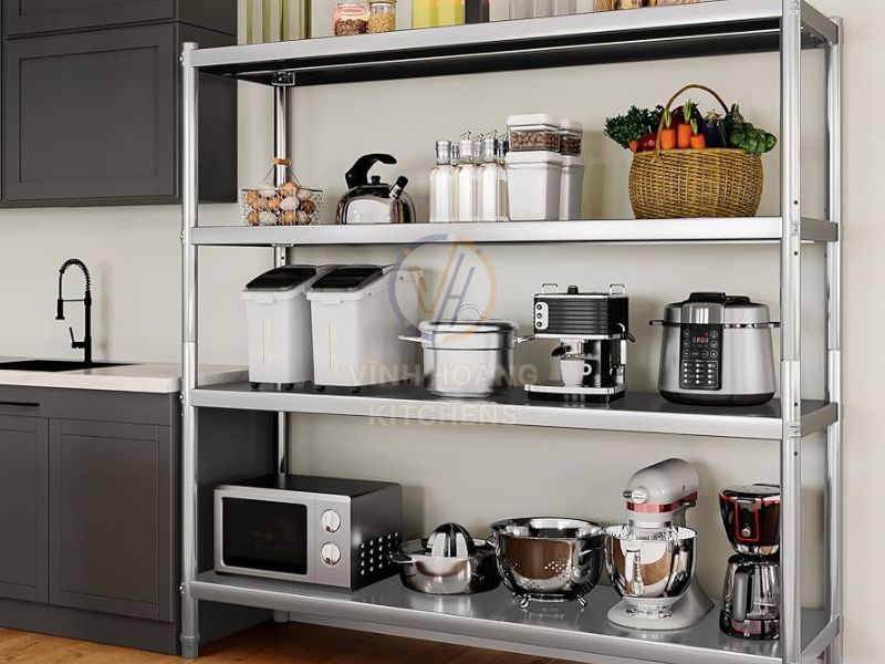 Kệ inox đặt sàn 4 tầng