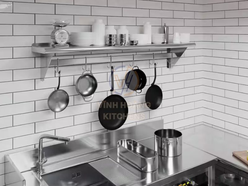 Kệ 1 tầng được lắp đặt trong các khu bếp nhỏ