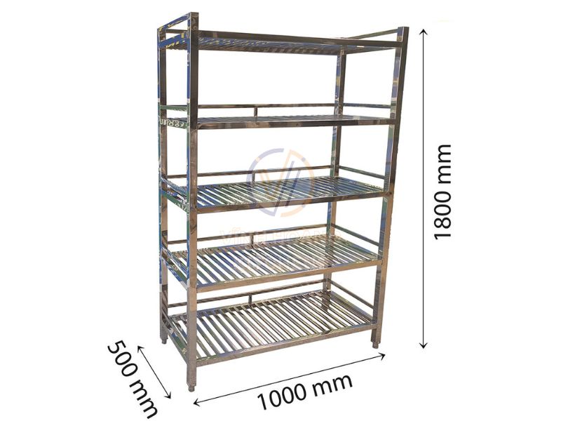 Kích thước thông dụng của kệ inox 5 tầng