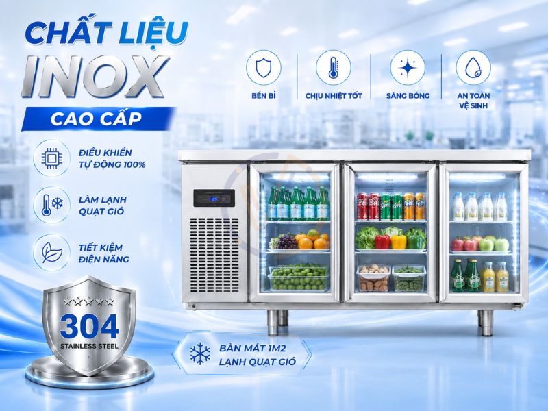 Sử dụng bàn lạnh inox 304
