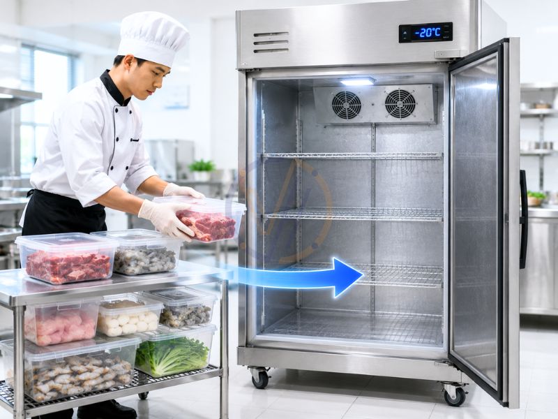 Di chuyển toàn bộ thực phẩm ra khỏi tủ