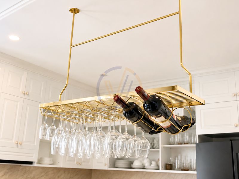 Kệ treo ly inox quầy bar
