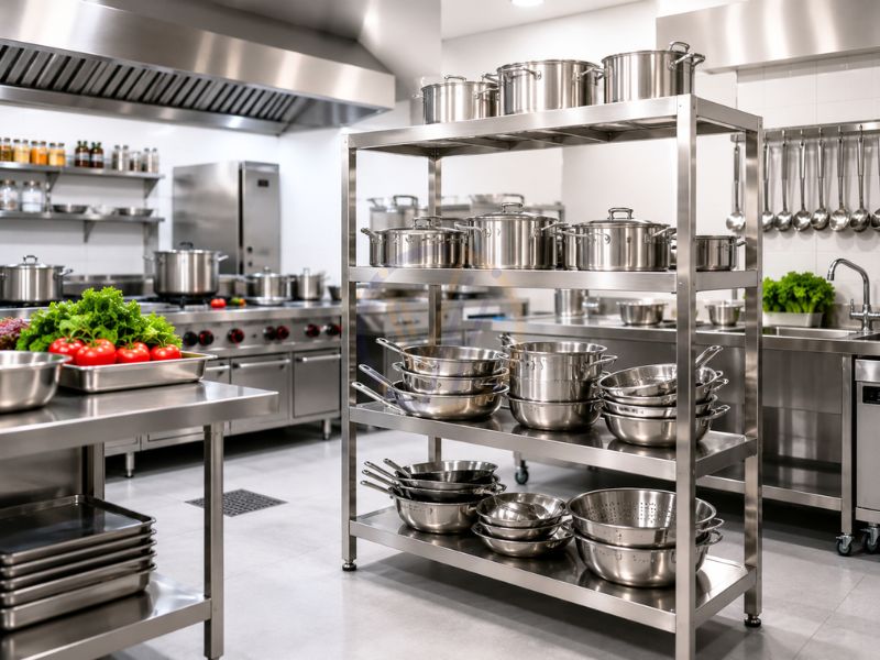 Kệ xoong nồi inox 304 chỉ dùng để cất giữ dụng cụ