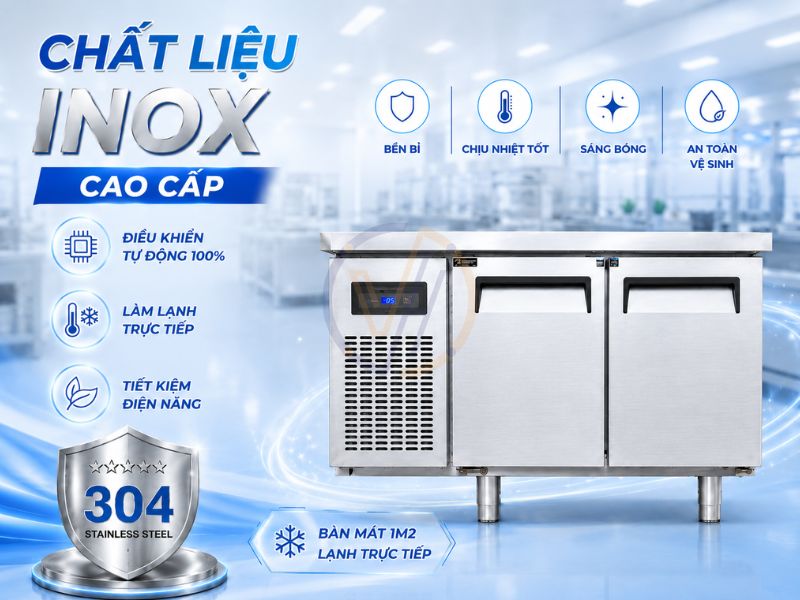 Bàn mát inox 304 tại Vĩnh Hoàng Kitchens