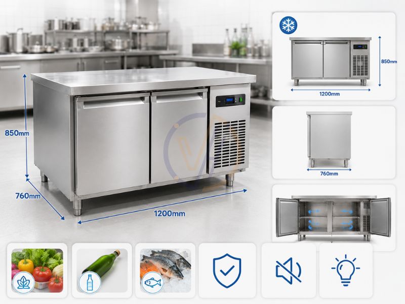 Kích thước bàn mát 2 cánh