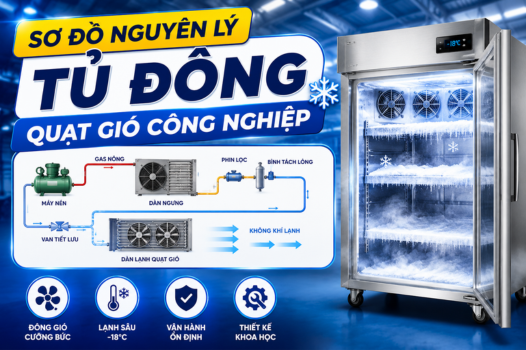 Cấu tạo và sơ đồ nguyên lý tủ đông quạt gió công nghiệp