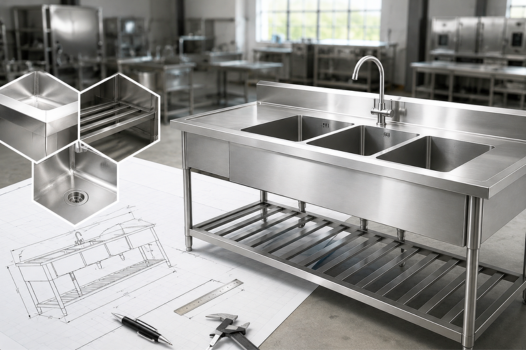 Thiết kế chậu rửa inox công nghiệp theo yêu cầu – Gia công trực tiếp, giá tận xưởng