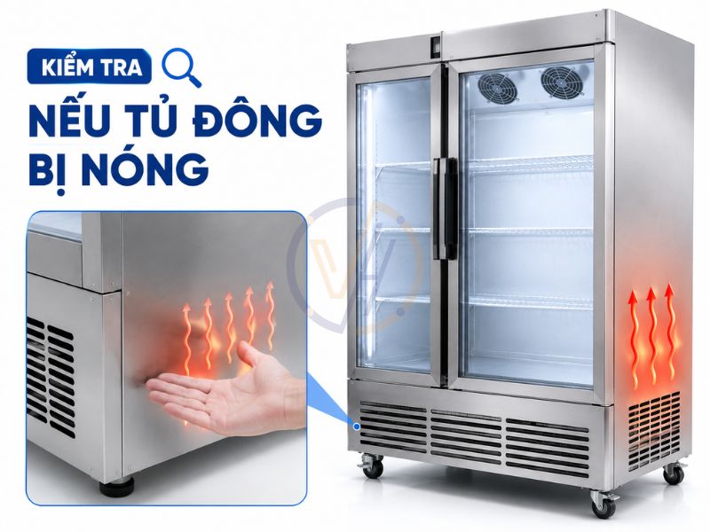 Kiểm tra nếu tủ đông bị nóng