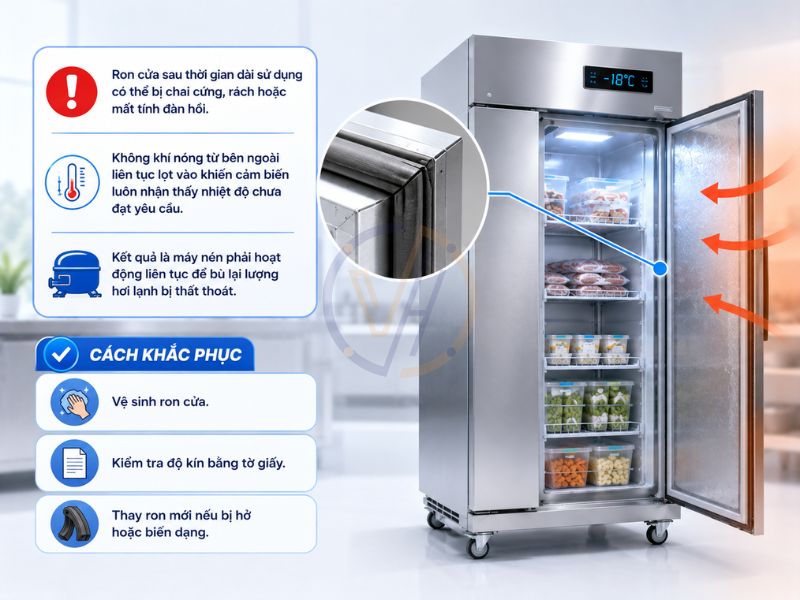Gioăng cửa bị hở làm thất thoát hơi lạnh