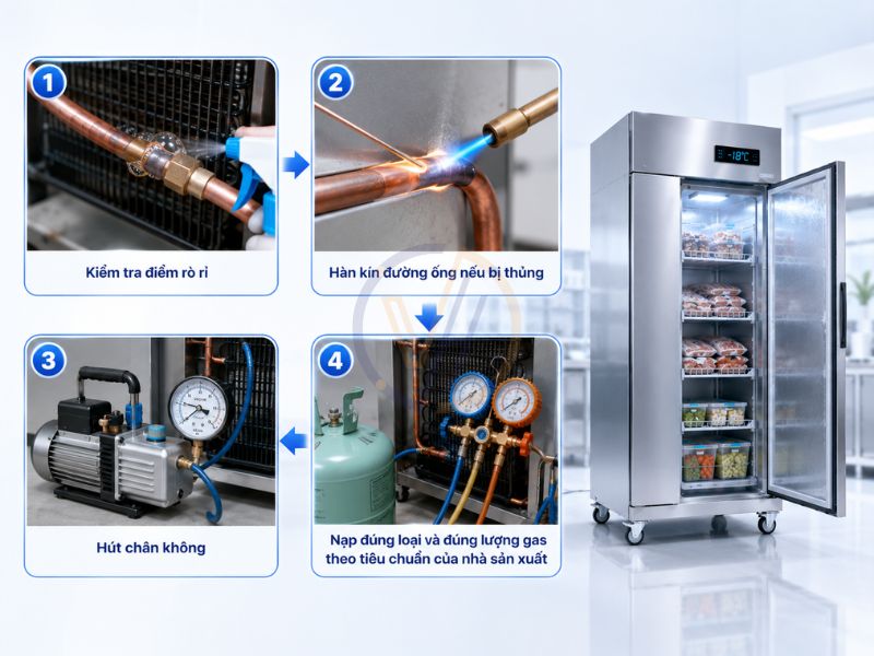 Thiếu gas hoặc rò rỉ môi chất lạnh