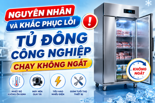 Nguyên nhân và khắc phục lỗi tủ đông công nghiệp chạy không ngắt
