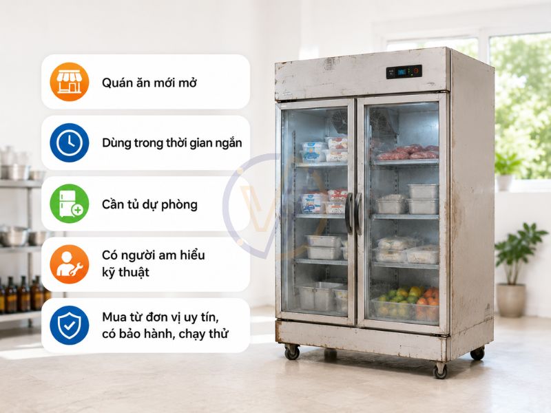 Quán ăn mới mở ngân sách hạn chế thì mới nên mua tủ đông cũ